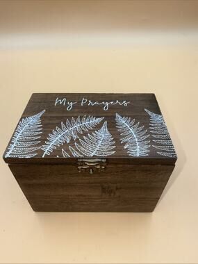 Wooden Chest Box Eccolo Keepsake With 39Prayer Cards Gift Set Include Decorative